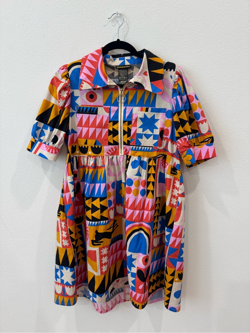 Nooworks Congdon Babydoll Mini Dress. NWOT. Rare Sold Out Print